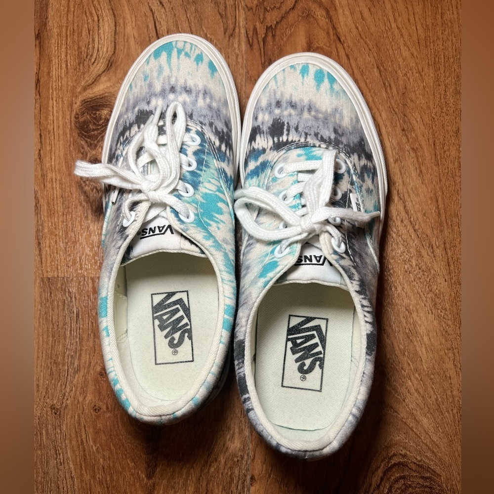 Vans Era Tie Dye Blue Gray Sneakers Women’s Size 7.5 Canvas Low Top Skate Shoes